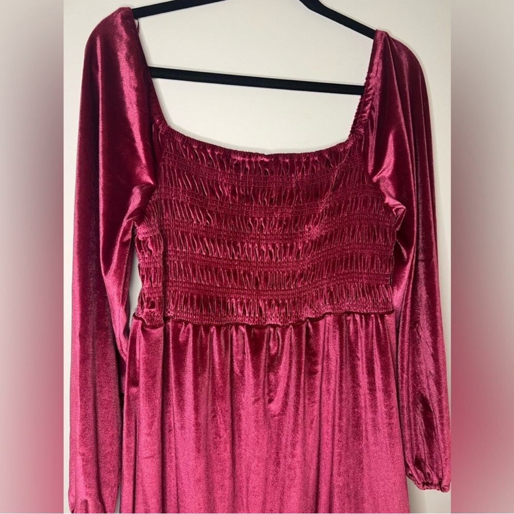 NWT LC Lauren Conrad - Long Sleeve Smocked Mini Dress - Size Medium - Picture 4 of 9